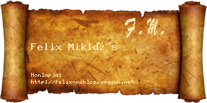 Felix Miklós névjegykártya