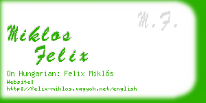 miklos felix business card